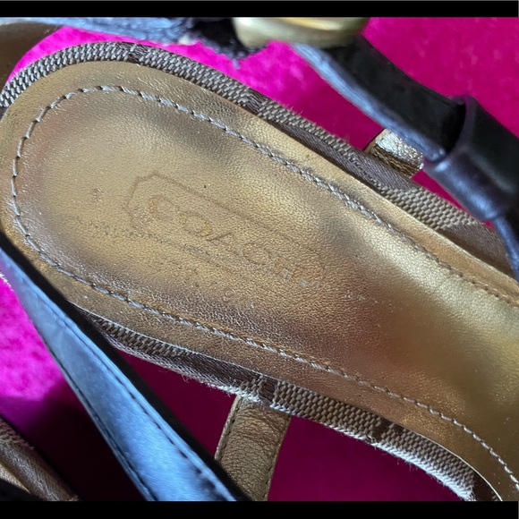 Coach Mollie Brown Leather Wedge Slingback Sandal - Size 6 - Picture 4 of 14